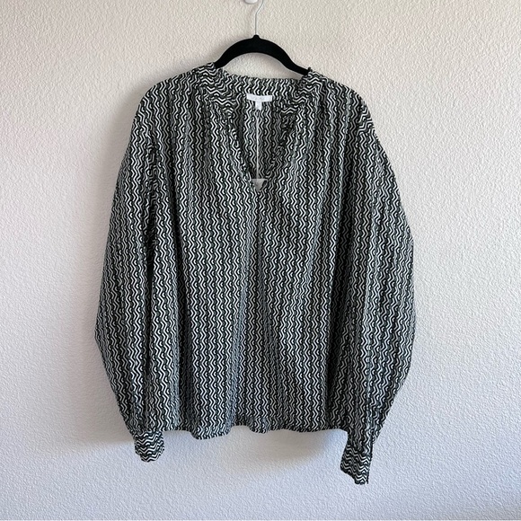 NWT Johnny Was Calme Womens Split Ruffle Neck Blouse (Liya) - Picture 2 of 11